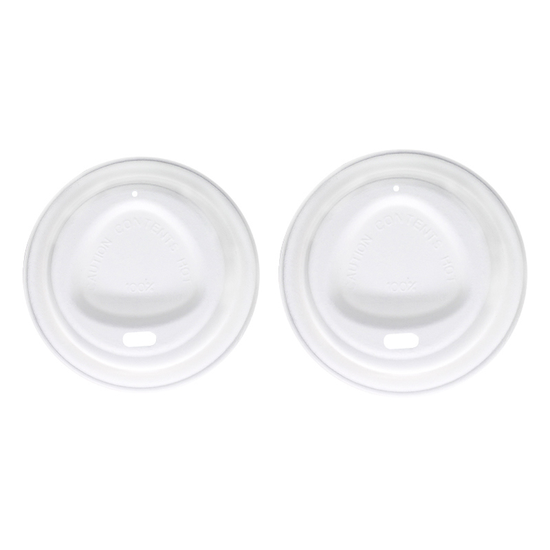 80mm 90mm Compostable Bagasse Coffee Cup Lid