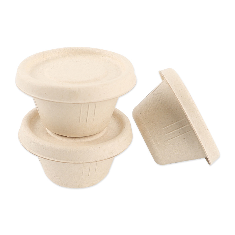 Biodegradable 2 oz Sugarcane Bagasse Cup with Lid